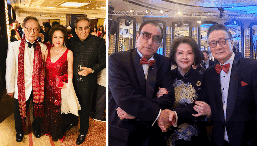 Where guests wear no name tags, just go look for Mei Ling – Seen here with David & Rafi.